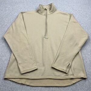 Peckham Shirt Large Tan 1/4 Zip Gen III Midweight Grid Waffle Fleece Pullover